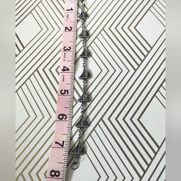 Abalone Shell Nautical Sailboat Bracelet - Picture 7 of 7